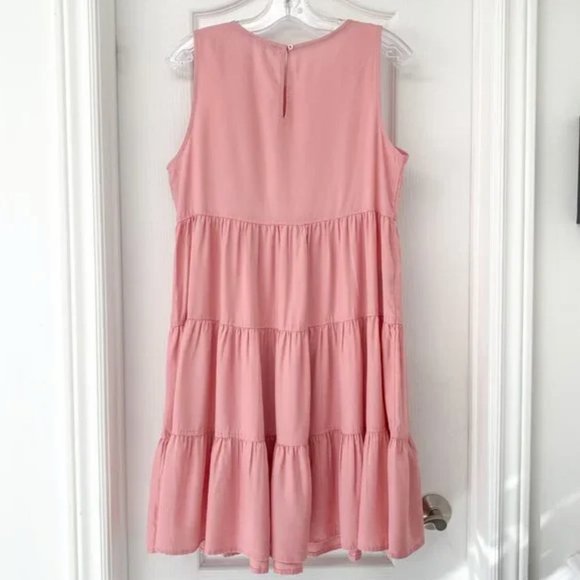 Tommy Hilfiger - Pink Tencel Tiered Dress - Picture 5 of 15
